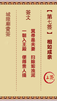 城隍庙灵签第7签