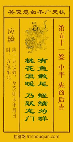 扶天广圣如意灵签第51签
