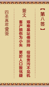 四圣真君灵签第8签