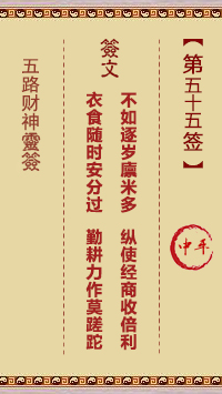 五路财神灵签第55签