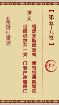 五路财神灵签第59签
