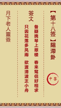 月下老人灵签第18签