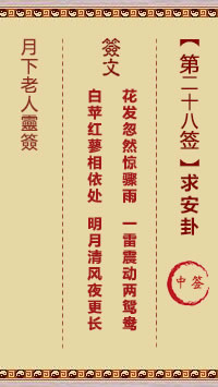 月下老人灵签第28签